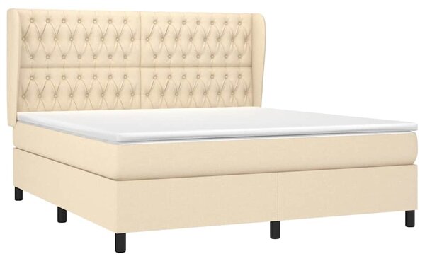 Box spring postel s matrací krémová 180x200 cm textil 3128226