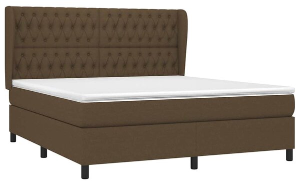 Box spring postel s matrací tmavě hnědá 180x200 cm textil 3128224