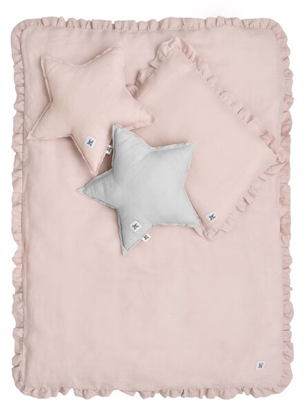 Lněné povlečení do postýlky DUSTY PINK, vel. M
