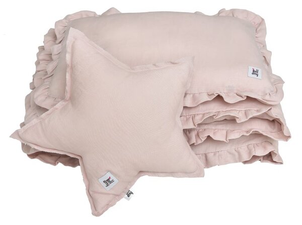Lněné povlečení do postýlky DUSTY PINK, vel. M