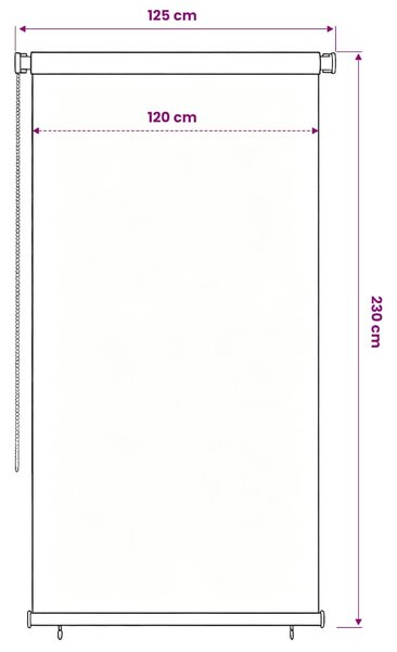 Venkovní roleta 125 (Š) x 230 (V) cm modrá HDPE 312851