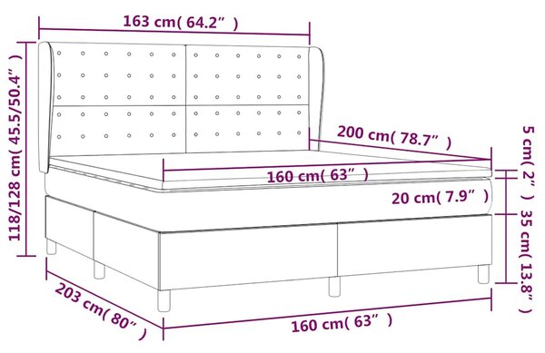 Box spring postel s matrací krémová 160x200 cm umělá kůže 3129041