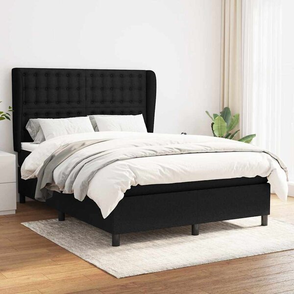 Box spring postel s matrací černá 140 x 190 cm textil 3128279