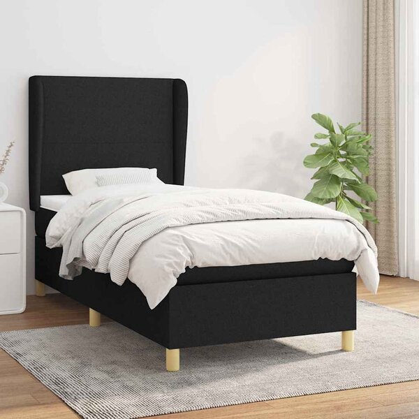 Box spring postel s matrací černá 80 x 200 cm textil 3128319