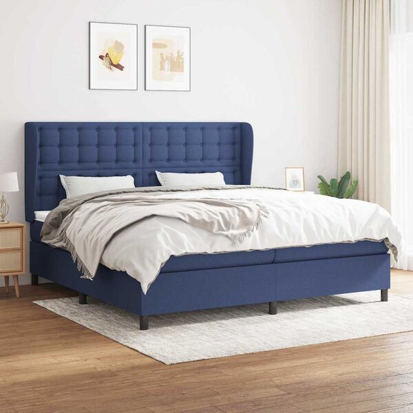 Box spring postel s matrací modrá 200x200 cm textil 3128315