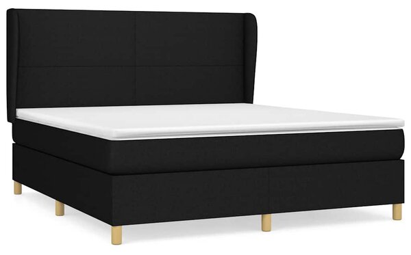 Box spring postel s matrací černá 160x200 cm textil 3128375