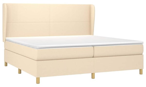Box spring postel s matrací krémová 200x200 cm textil 3128394