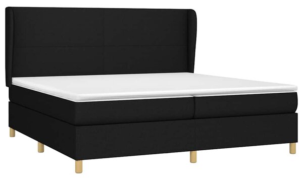Box spring postel s matrací černá 200x200 cm textil 3128391