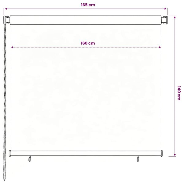 Venkovní roleta 165 (Š) x 140 (V) cm modrá HDPE 312840
