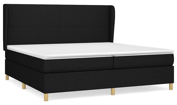 Box spring postel s matrací černá 200x200 cm textil 3128391