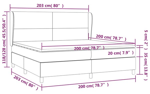 Box spring postel s matrací černá 200x200 cm textil 3128391