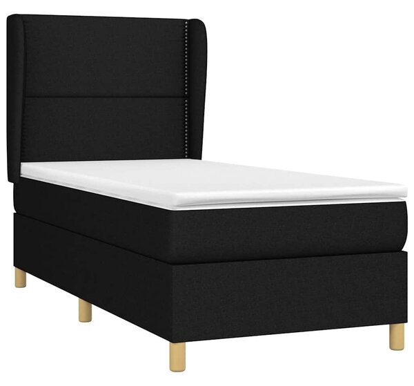 Box spring postel s matrací černá 90x190 cm textil 3128407