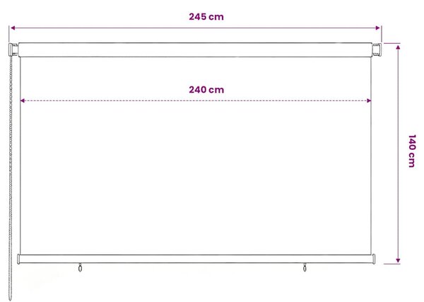 Venkovní roleta 245 (Š) x 140 (V) cm modrá HDPE 312844