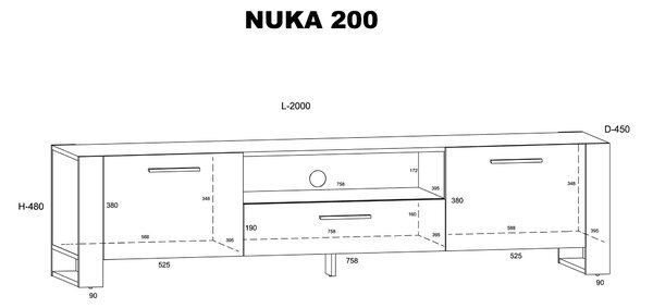 TV stolek/skříňka Nulakka 200 (dub grande). Akce -14%