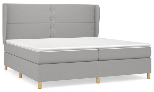 Box spring postel s matrací světle šedá 200 x 200 cm textil 3128469