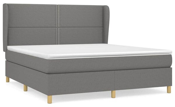 Box spring postel s matrací tmavě šedá 180x200 cm textil 3128462