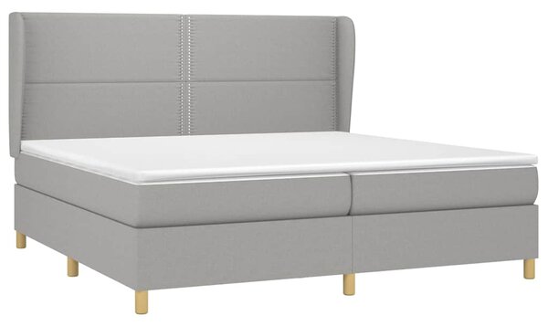 Box spring postel s matrací světle šedá 200 x 200 cm textil 3128469