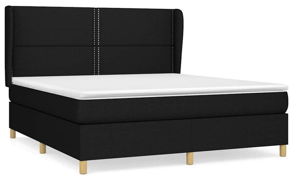 Box spring postel s matrací černá 180x200 cm textil 3128463