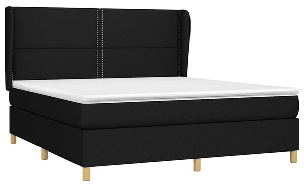 Box spring postel s matrací černá 180x200 cm textil 3128463