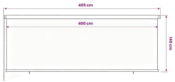 Venkovní roleta 405 (Š) x 140 (V) cm modrá HDPE 312847