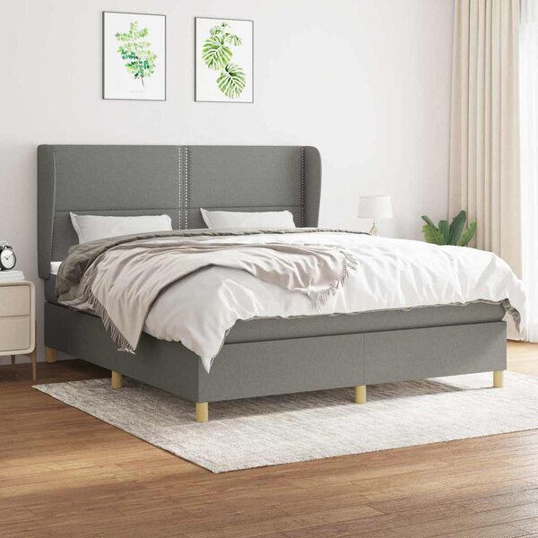 Box spring postel s matrací tmavě šedá 180x200 cm textil 3128462
