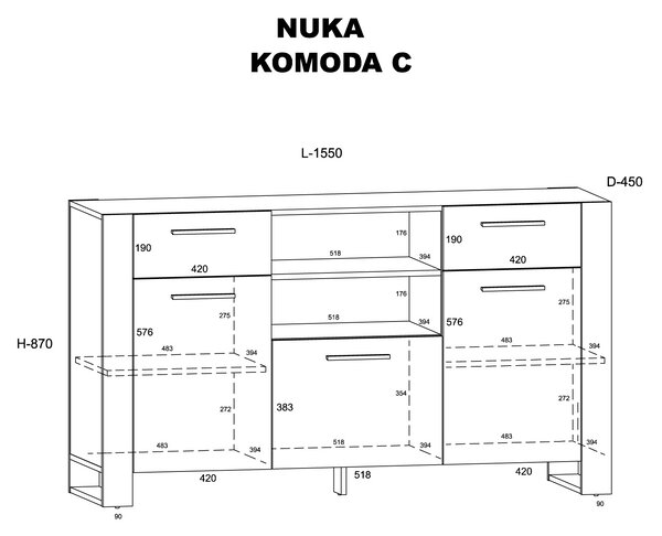 Komoda Nulakka C (dub grande)