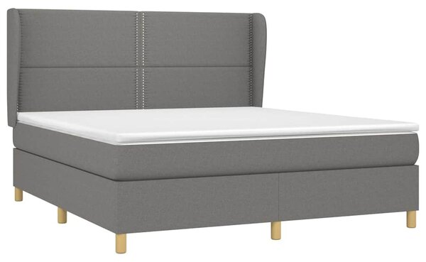 Box spring postel s matrací tmavě šedá 180x200 cm textil 3128462