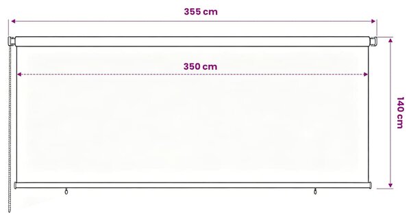 Venkovní roleta 355 (Š) x 140 (V) cm modrá HDPE 312846