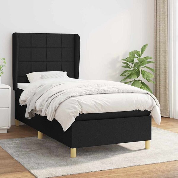 Box spring postel s matrací černá 80 x 200 cm textil 3128479