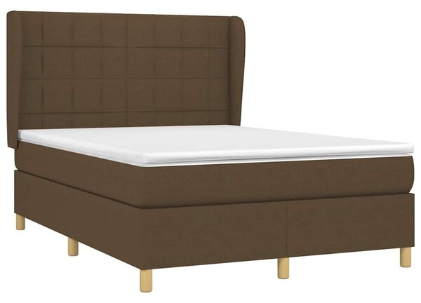 Box spring postel s matrací tmavě hnědá 140x200 cm textil 3128528