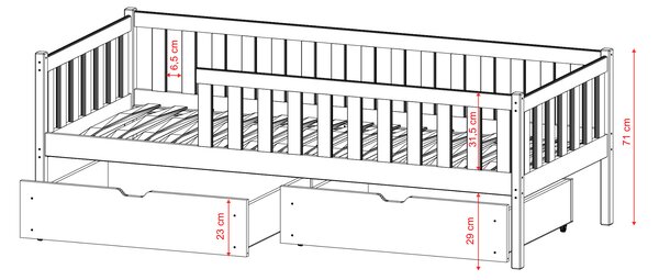 Lano Furniture Dětská postel Antonio bílá Rozměr (cm): 80x160