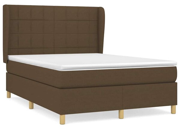 Box spring postel s matrací tmavě hnědá 140x200 cm textil 3128528