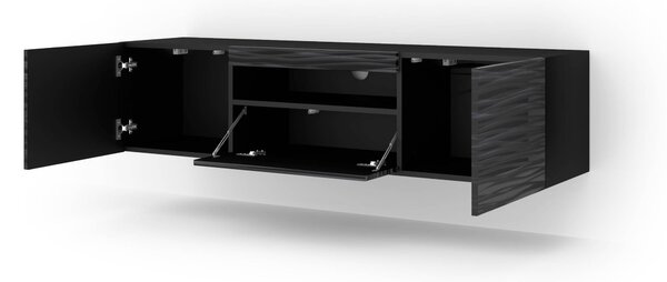 TV stolek/skříňka Aurora 150 (sahara černá) (s LED osvětlením)