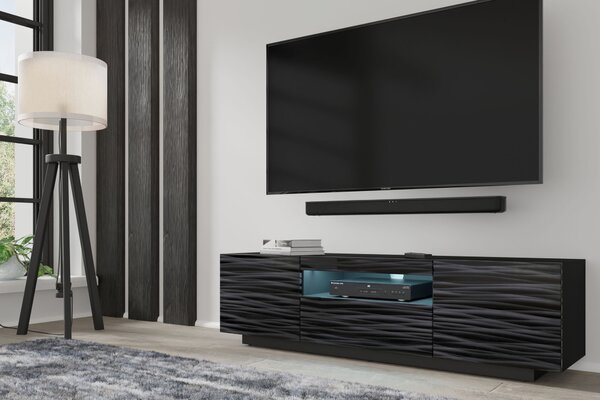 TV stolek/skříňka Aurora 150 (sahara černá) (s LED osvětlením)
