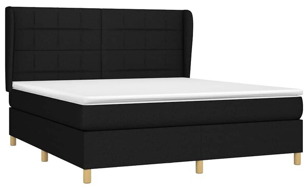 Box spring postel s matrací černá 160x200 cm textil 3128535