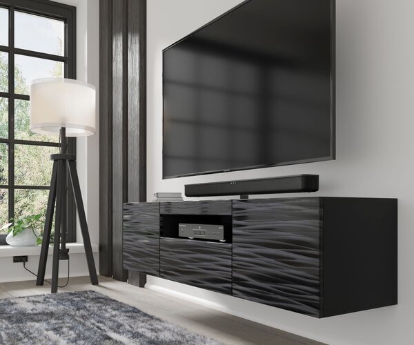 TV stolek/skříňka Aurora 150 (sahara černá). Akce -17%