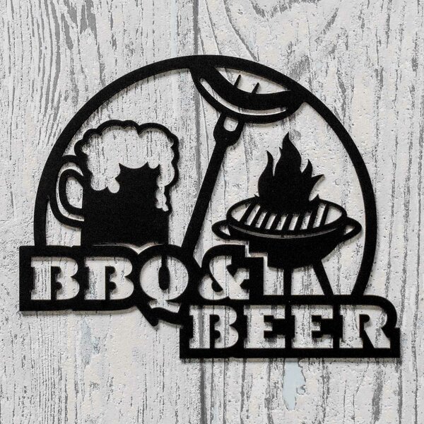 DUBLEZ | Stylová nálepka do kuchyně - BBQ a BEER | Obraz