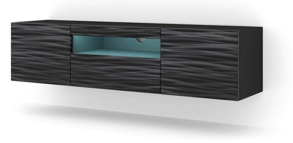 TV stolek/skříňka Aurora 150 (sahara černá) (s LED osvětlením)