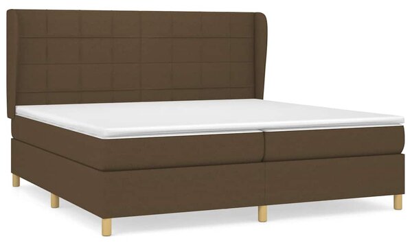 Box spring postel s matrací tmavě hnědá 200x200 cm textil 3128552