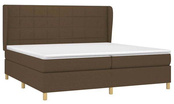 Box spring postel s matrací tmavě hnědá 200x200 cm textil 3128552