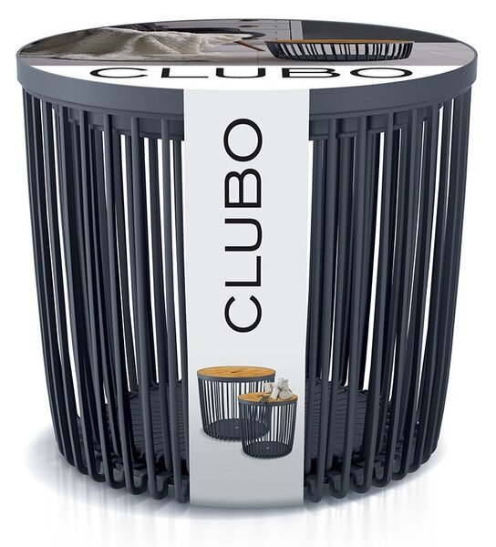Prosperplast Set 2 univerzálních košů CLEON s bambusovými víky 25+35l antracit