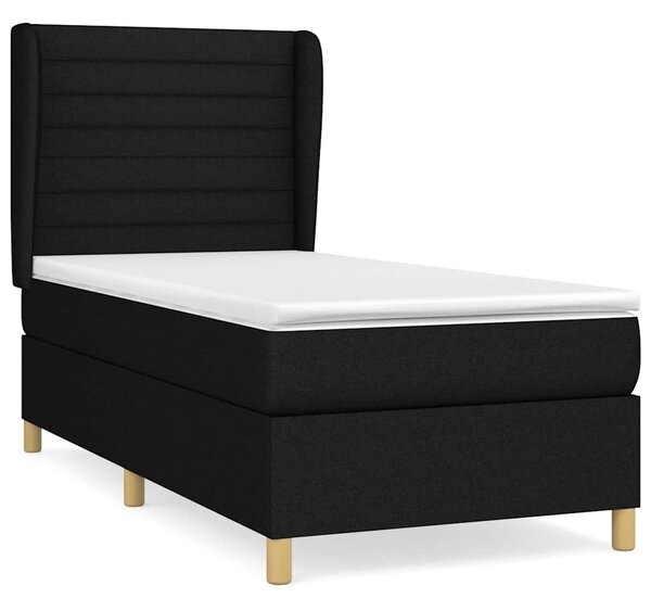Box spring postel s matrací černá 80 x 200 cm textil 3128559