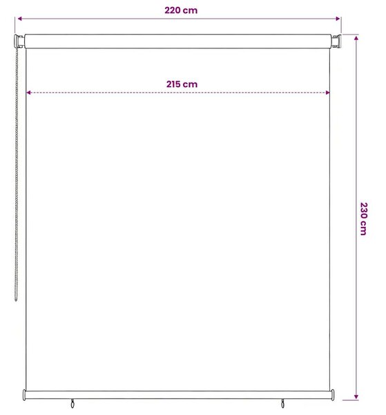 Venkovní roleta 225 (Š) x 230 (V) cm modrá HDPE 312856