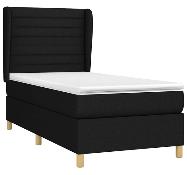 Box spring postel s matrací černá 80 x 200 cm textil 3128559