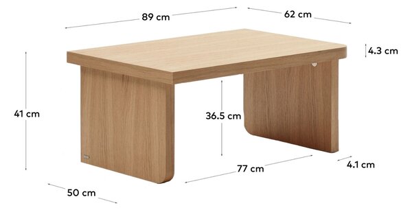 Dubový konferenční stolek Kave Home Oaq 89 x 62 cm