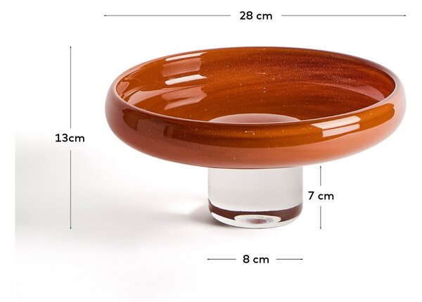 Kave Home Červená skleněná dekorativní mísa Denuo Ø 28 cm