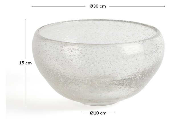 Kave Home Skleněná dekorativní miska Sirau Ø30 cm