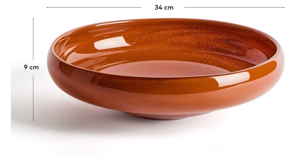 Kave Home Červená skleněná dekorativní mísa Denuo Ø 34 cm