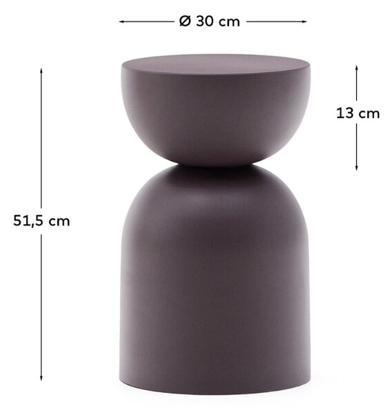 Fialový kovový odkládací stolek Kave Home Rachell 30,5 cm