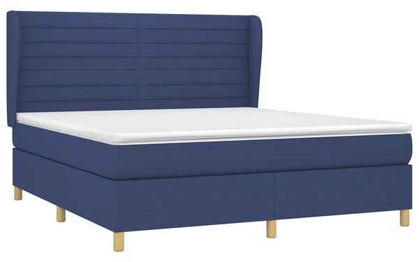 Box spring postel s matrací modrá 160x200 cm textil 3128619